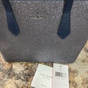Kate spade small navy blue glitter crossbody new with tags.